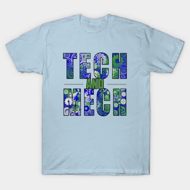 Blue Tech and Mech T-Shirt by Gaspar Avila